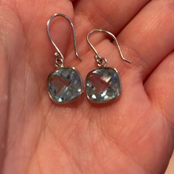 Jtv Blue Topaz Sterling Silver Earrings - Picture 3 of 5